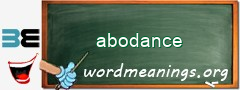 WordMeaning blackboard for abodance
